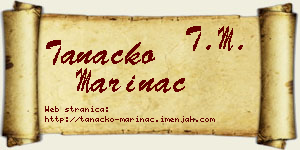 Tanacko Marinac vizit kartica